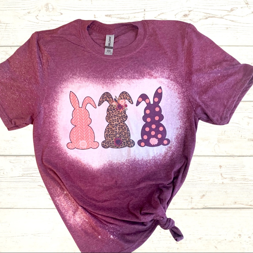 Easter Graphic Bunny Tee Bleached